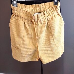 Favlux Fashion corduroy paper bag waist shorts